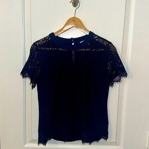 Lauren Conrad crochet top, Navy.‎ SZ Small